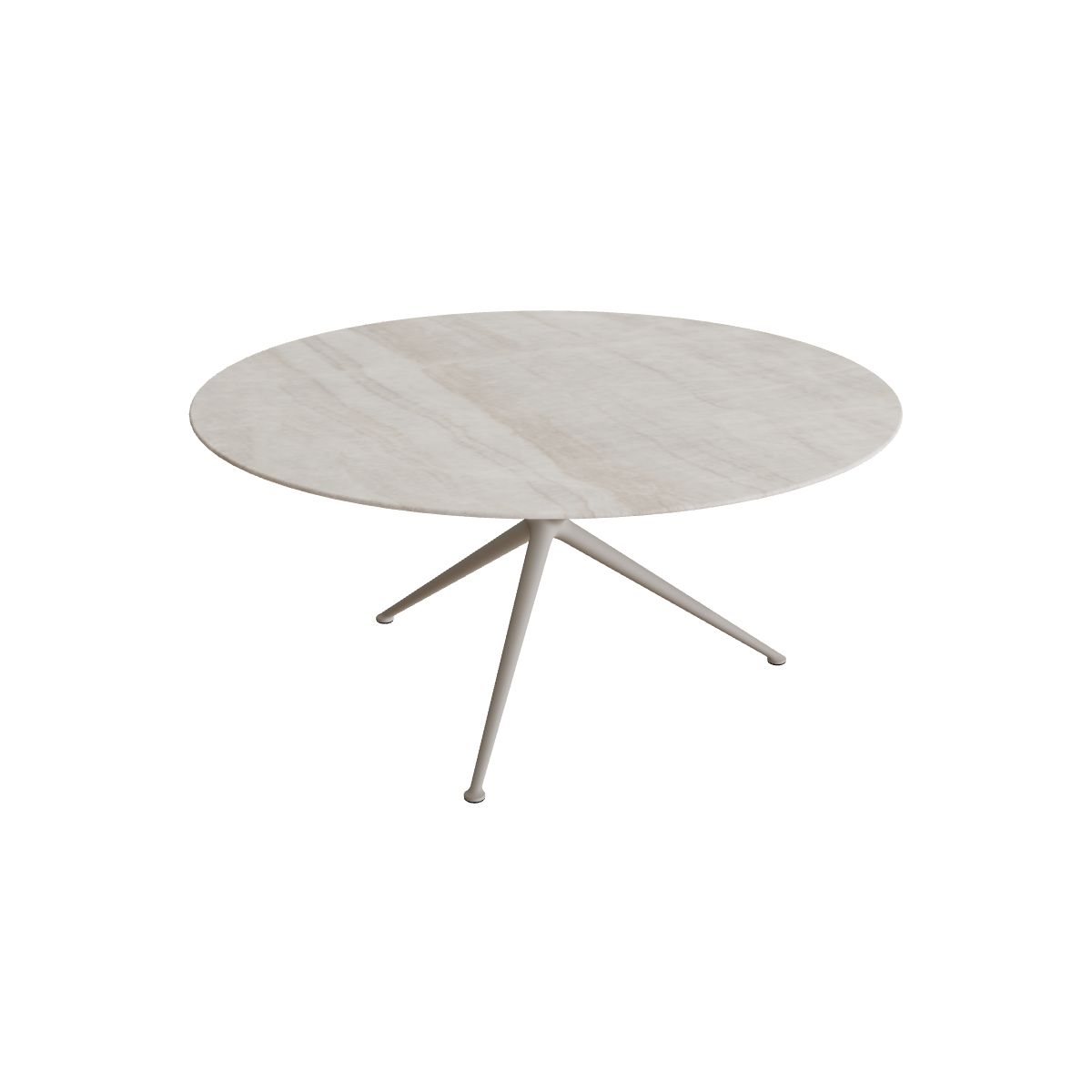 Royal Botania Exes Tisch rund 160 cm, Gestell pebble, Keramik grau-braun geädert (Strato Quartz)