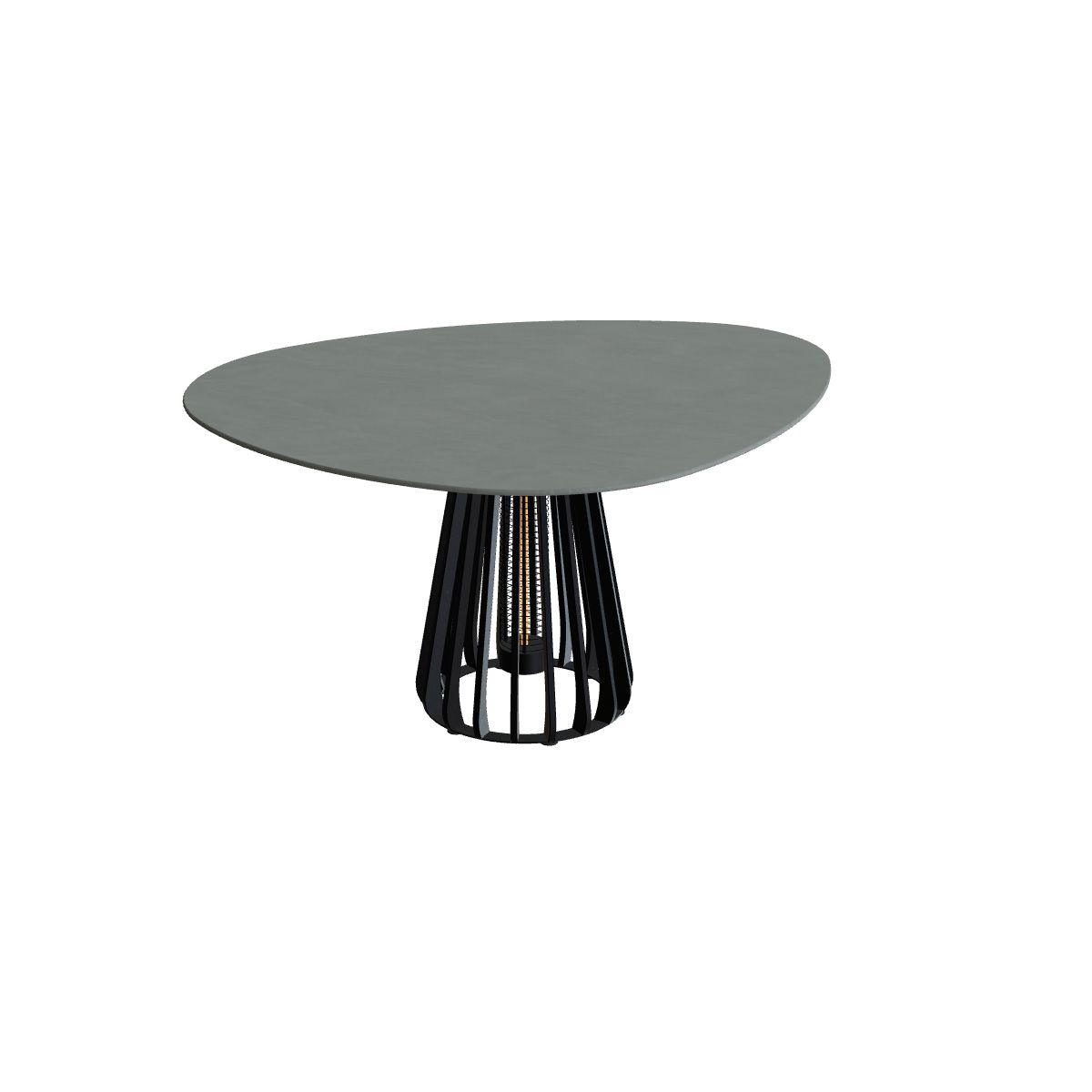 Royal Botania Furniz Tisch Plektrum 150 cm, Esstisch, Gestell anthrazit, Keramik steingrün (Verdezza Amazon)