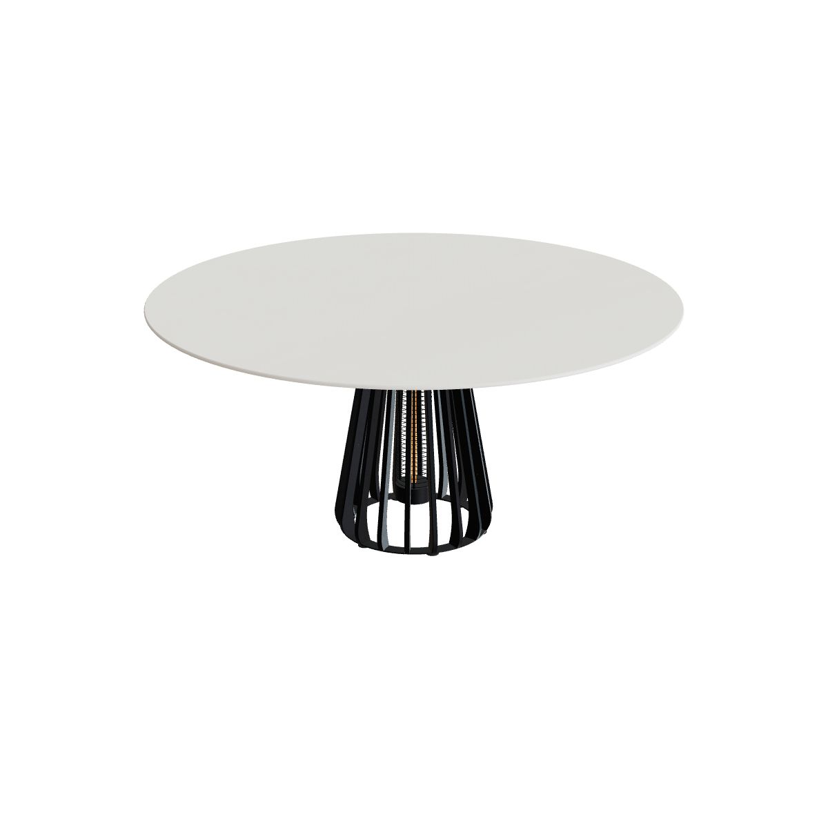 Royal Botania Furniz Tisch rund 160 cm, Esstisch, Gestell anthrazit, Keramik weiß (white)