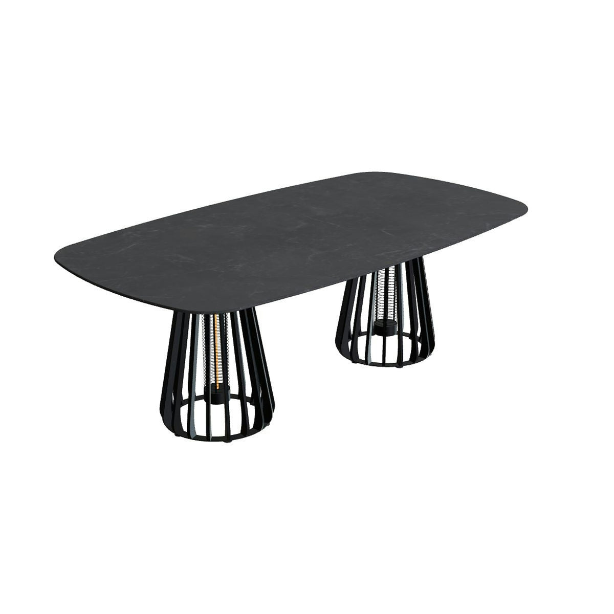 Royal Botania Furniz Tisch oval 220 x 120 cm – Esstisch, H 75 cm · anthrazit · Keramik grau gesprenkelt (Sienna Arena)