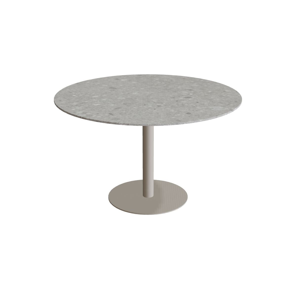 Royal Botania Butler Esstisch 120 cm rund, Gestell pebble, Keramik grau gemustert (Ceppo Dolomitica)