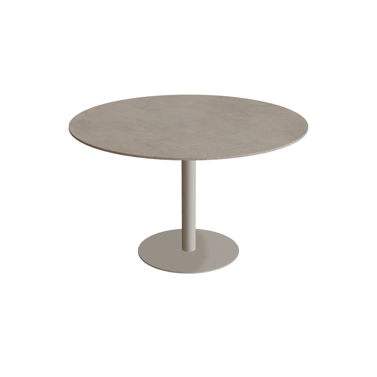 Royal Botania Butler Esstisch 120 cm rund, Gestell pebble, Keramik graubraun (Terra Sabbia)