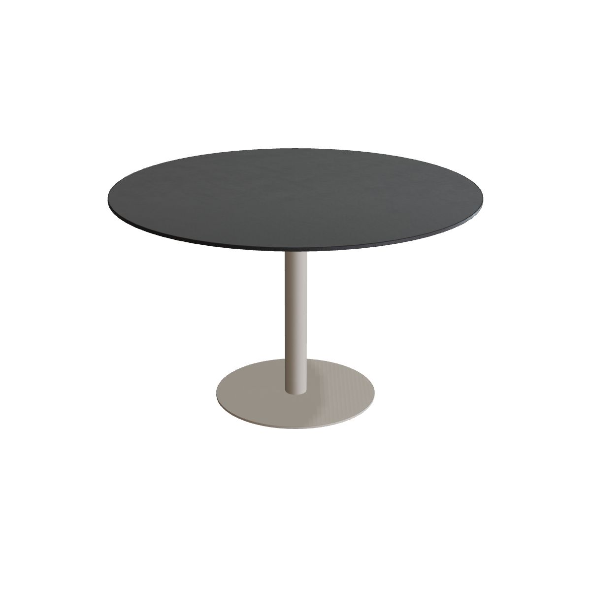 Royal Botania Butler Esstisch 120 cm rund, Gestell pebble, Keramik schwarz (black)