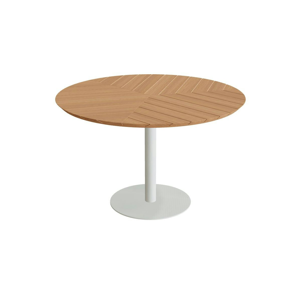 Royal Botania Butler Esstisch 120 cm rund – weiß · Teak