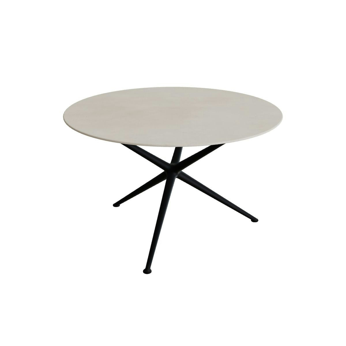 Royal Botania Exes Tisch rund 120 cm – anthrazit · Keramik zementgrau (Cemento Luminoso)