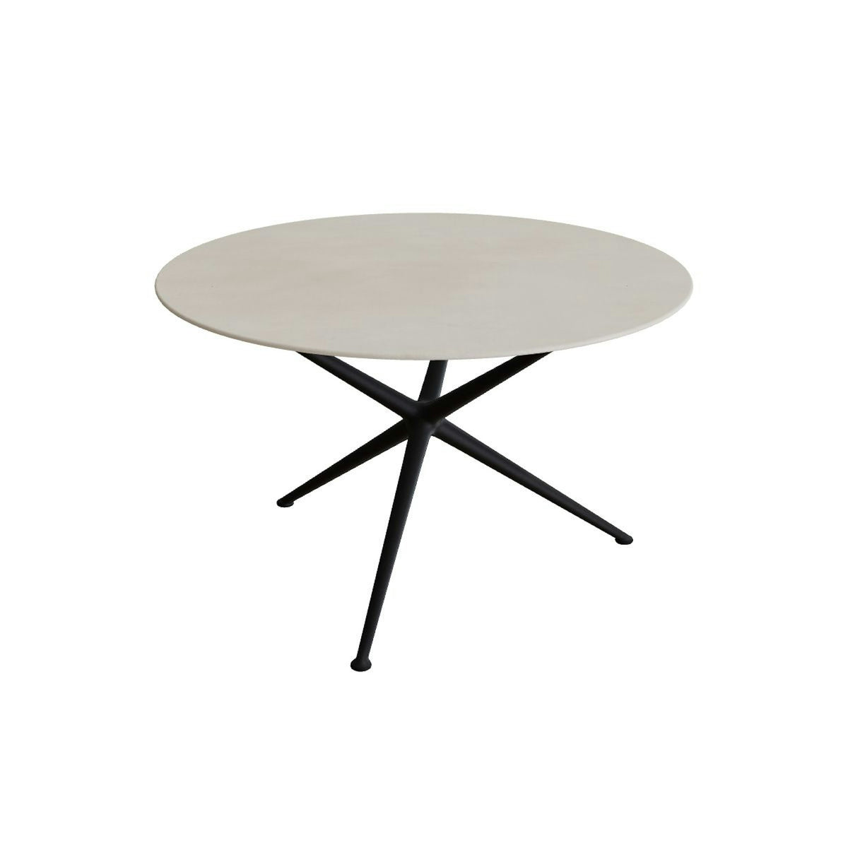 Royal Botania Exes Tisch rund 120 cm – bronze · Keramik zementgrau (Cemento Luminoso)