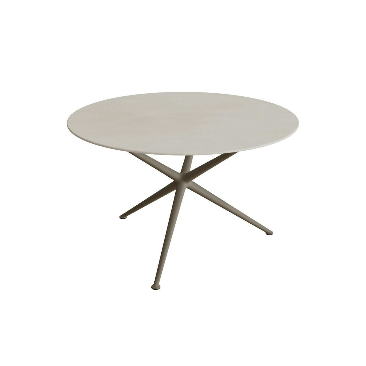 Royal Botania Exes Tisch rund 120 cm – sand · Keramik zementgrau (Cemento Luminoso)