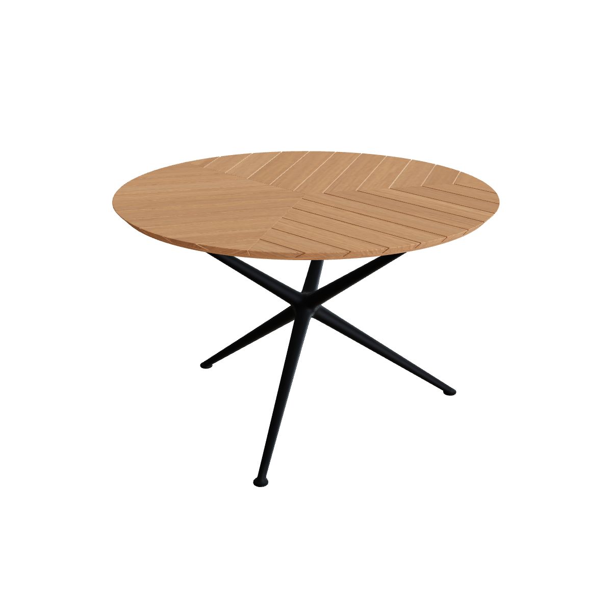 Royal Botania Exes Tisch rund 120 cm, Gestell anthrazit, Teak