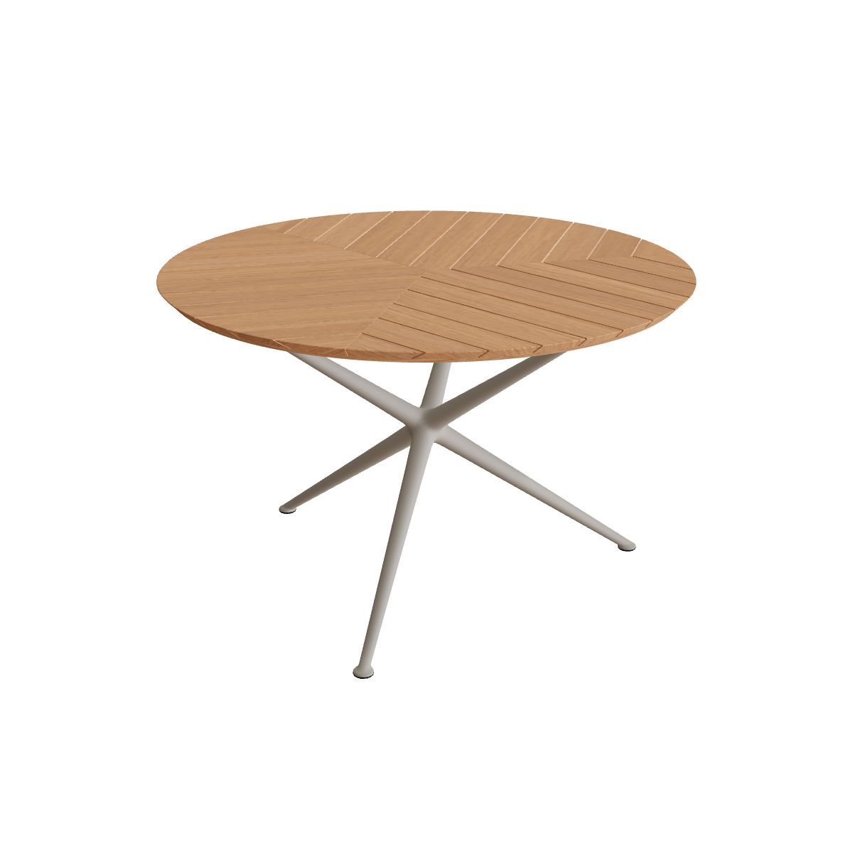 Royal Botania Exes Tisch rund 120 cm, Gestell pebble, Teak