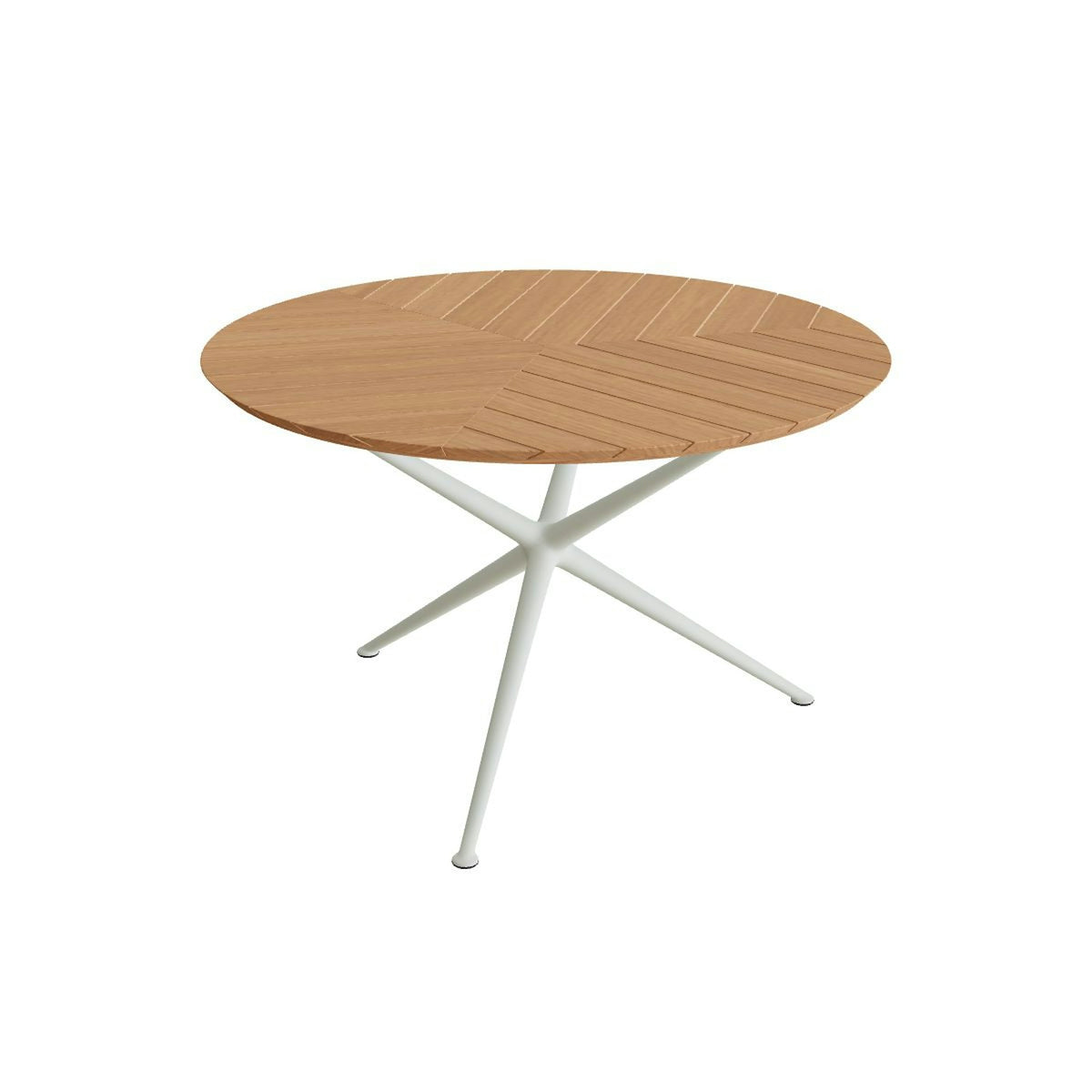 Royal Botania Exes Tisch rund 120 cm – weiß · Teak