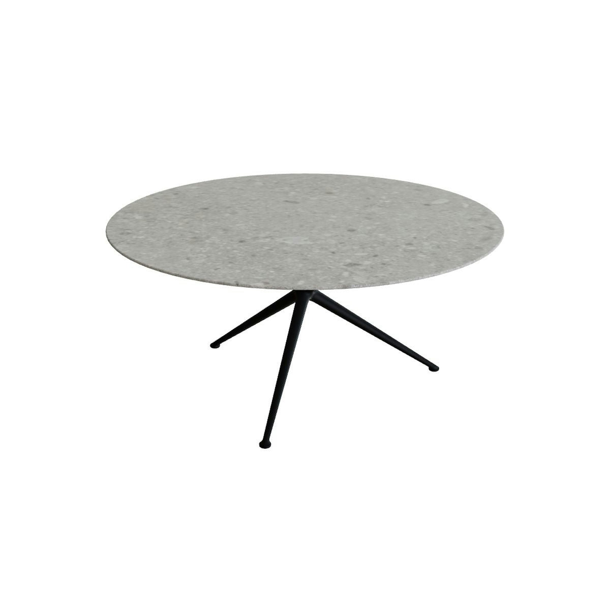 Royal Botania Exes Tisch rund 160 cm – anthrazit · Keramik grau gemustert (Ceppo Dolomitica)