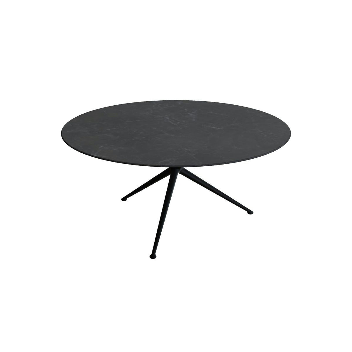 Royal Botania Exes Tisch rund 160 cm – anthrazit · Keramik schwarz geädert (Nero Marquina)