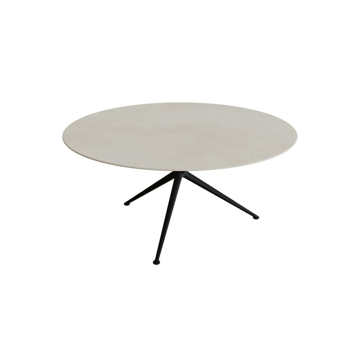 Royal Botania Exes Tisch rund 160 cm – bronze · Keramik zementgrau (Cemento Luminoso)