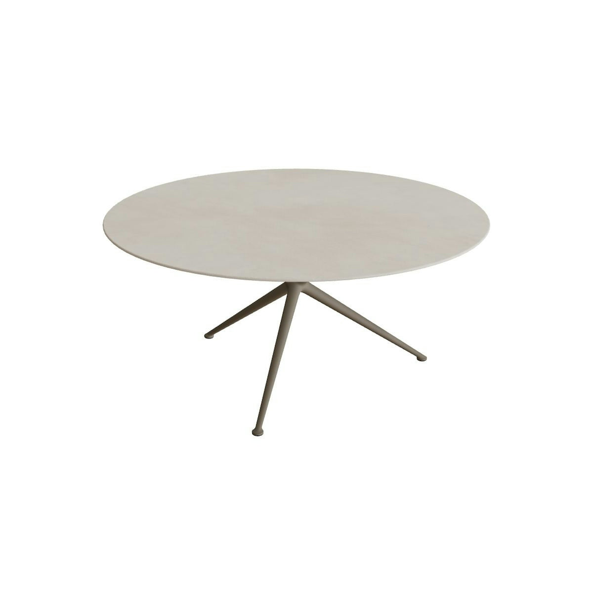 Royal Botania Exes Tisch rund 160 cm – sand · Keramik zementgrau (Cemento Luminoso)