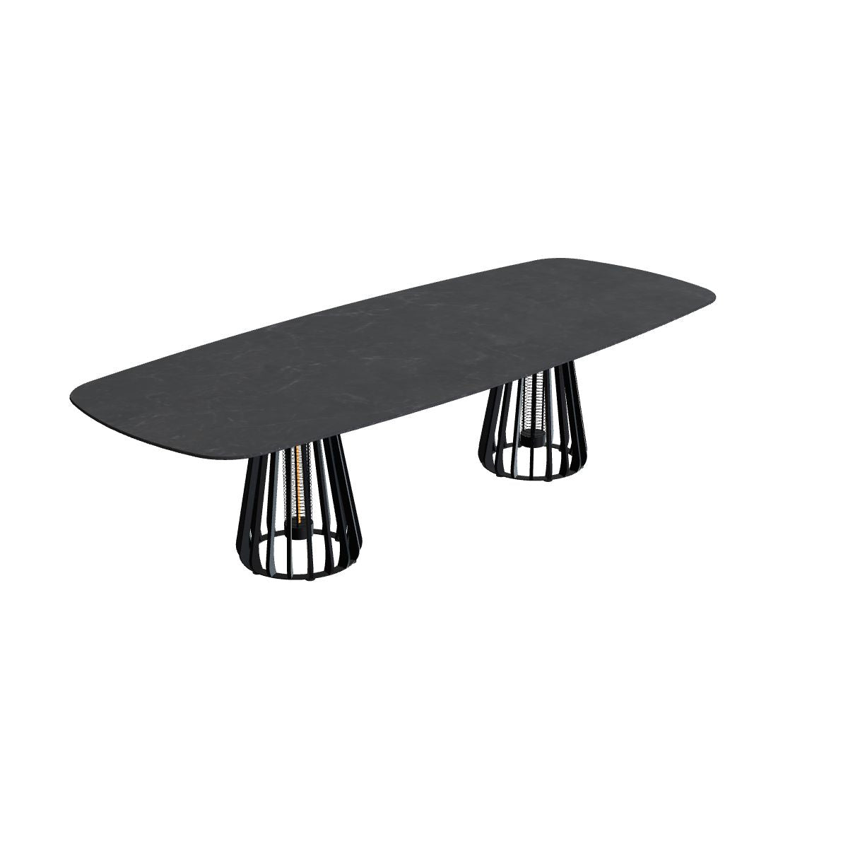 Royal Botania Furniz Tisch oval 300 x 120 cm, Esstisch, Gestell pebble, Keramik grau gesprenkelt (Sienna Arena)