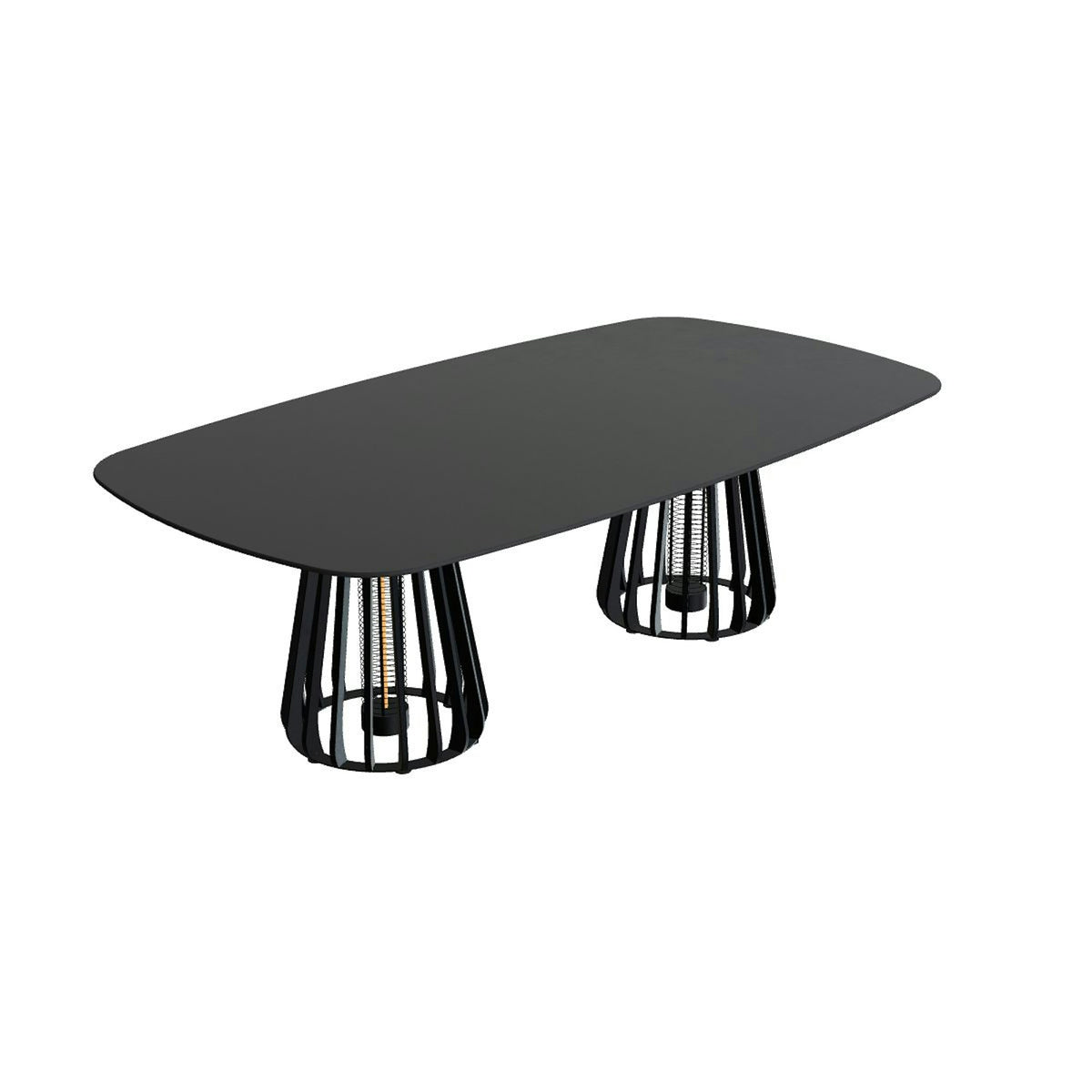 Royal Botania Furniz Tisch oval 220 x 120 cm – niedriger Esstisch, H 67 cm · anthrazit · Keramik schwarz (black)
