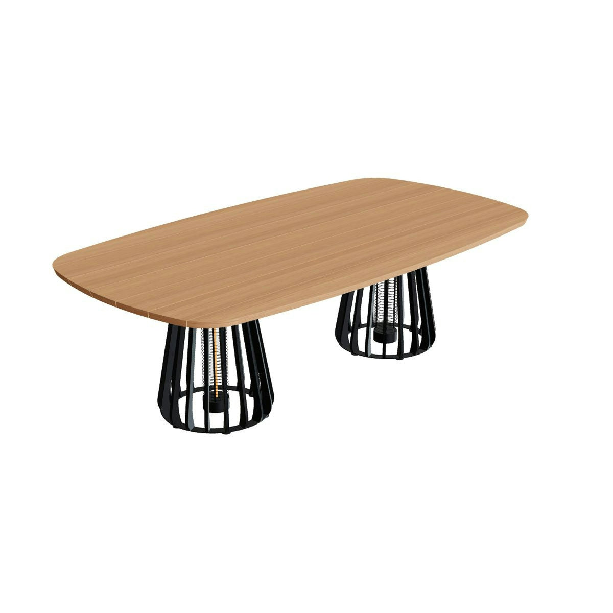 Royal Botania Furniz Tisch oval 220 x 120 cm – niedriger Esstisch, H 67 cm · anthrazit · Teak
