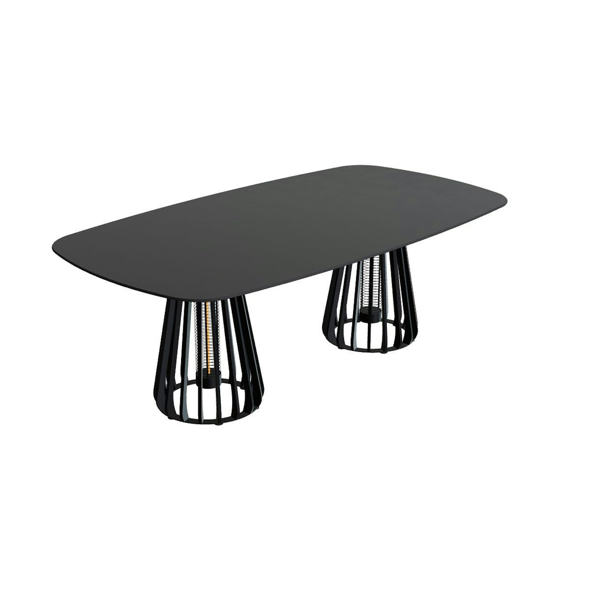Royal Botania Furniz Tisch oval 220 x 120 cm – Esstisch, H 75 cm · anthrazit · Keramik schwarz (black)