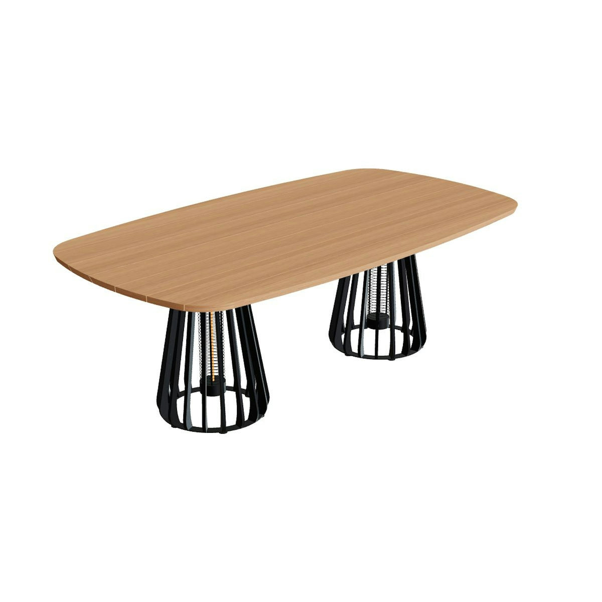 Royal Botania Furniz Tisch oval 220 x 120 cm – Esstisch, H 75 cm · anthrazit · Teak