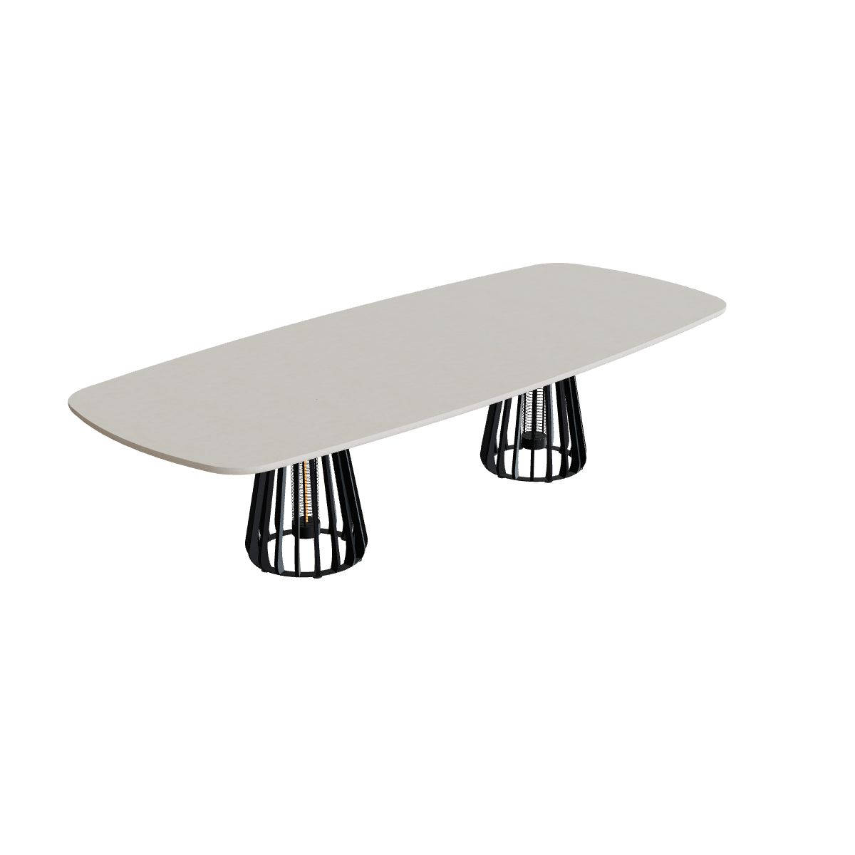 Royal Botania Furniz Tisch oval 300 x 120 cm, Esstisch, Gestell anthrazit, Beton sand (desert)