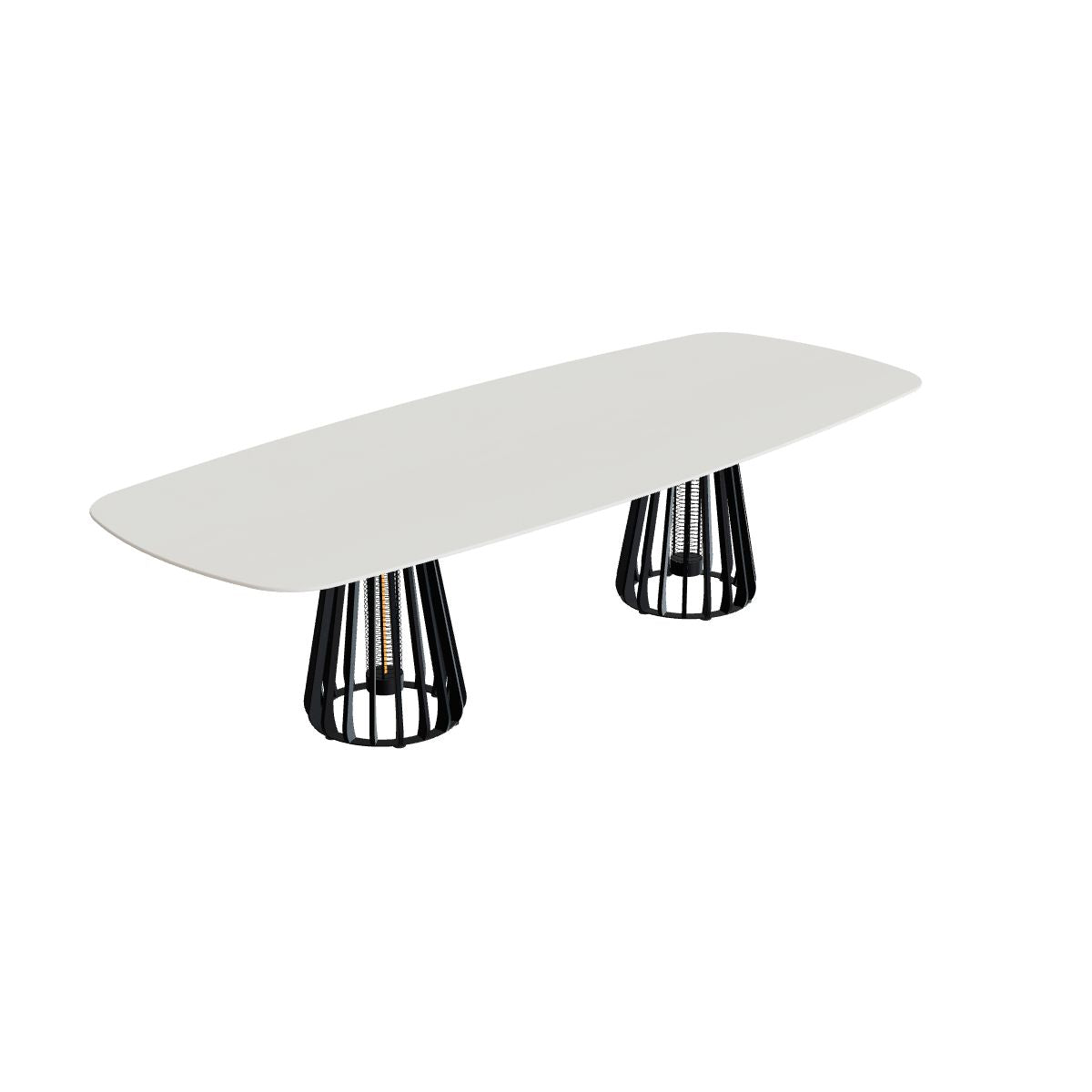 Royal Botania Furniz Tisch oval 300 x 120 cm, Esstisch, Gestell anthrazit, Keramik weiß (white)