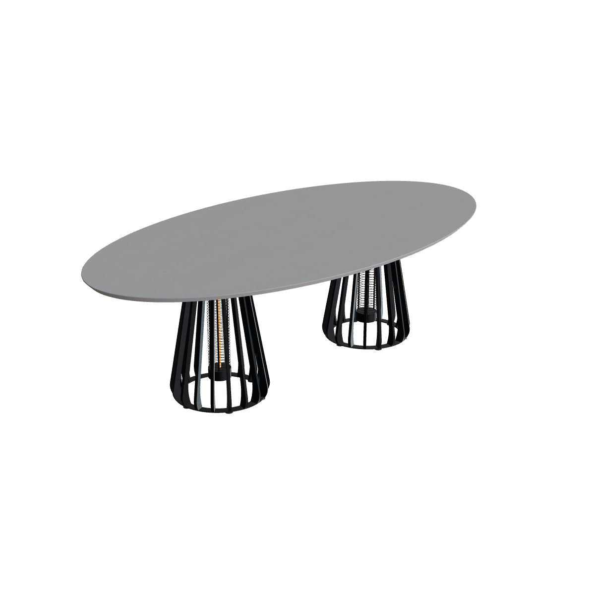 Royal Botania Furniz Tisch Ellipse 250 x 130 cm, Esstisch, Gestell anthrazit, Beton zementgrau (cement grey)