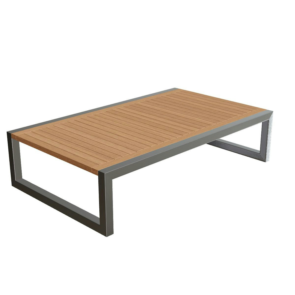 Royal Botania Ninix Loungetisch 150 x 90 cm – Edelstahl gebürstet · Teak