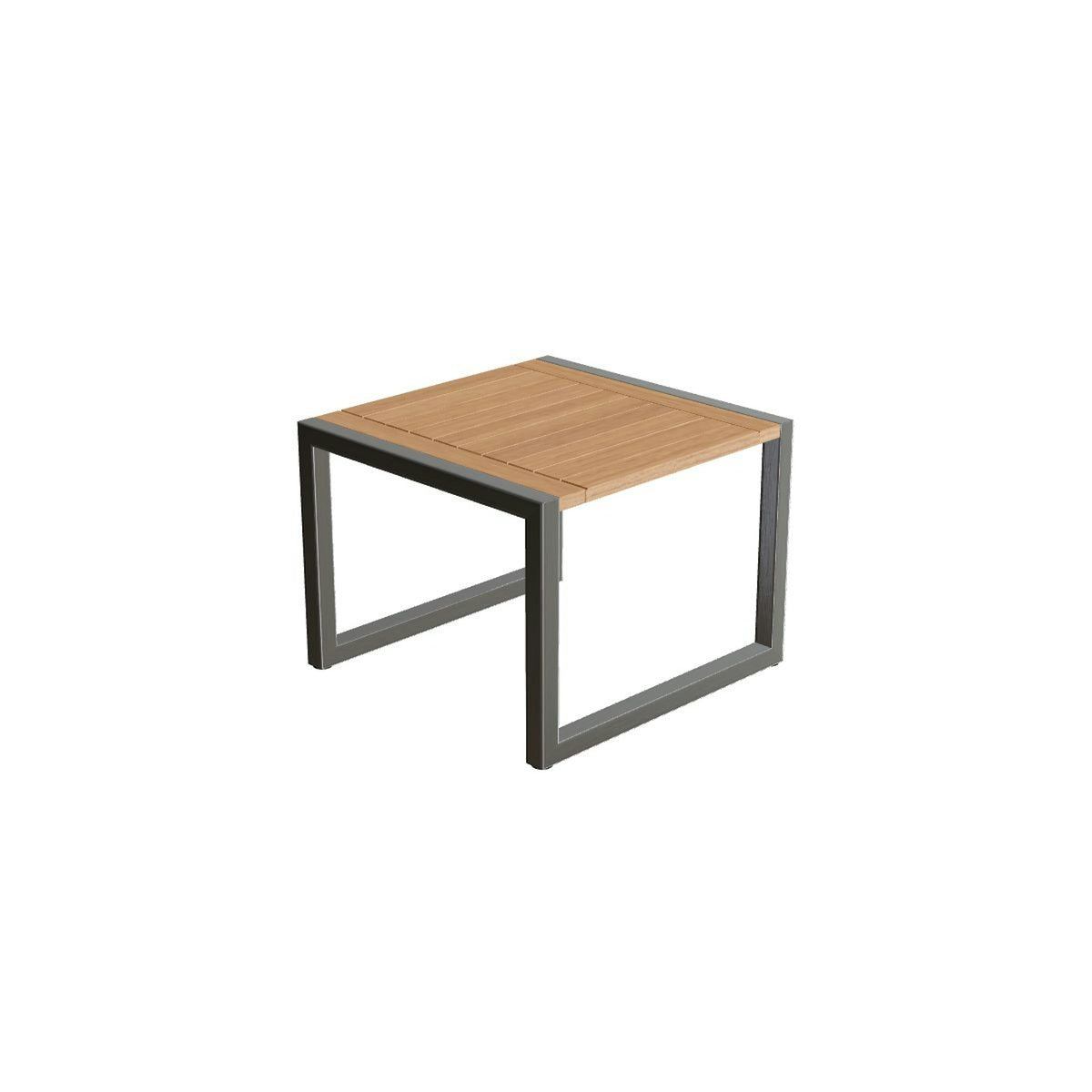 Royal Botania Ninix Beistelltisch 50 cm – Edelstahl gebürstet · Teak