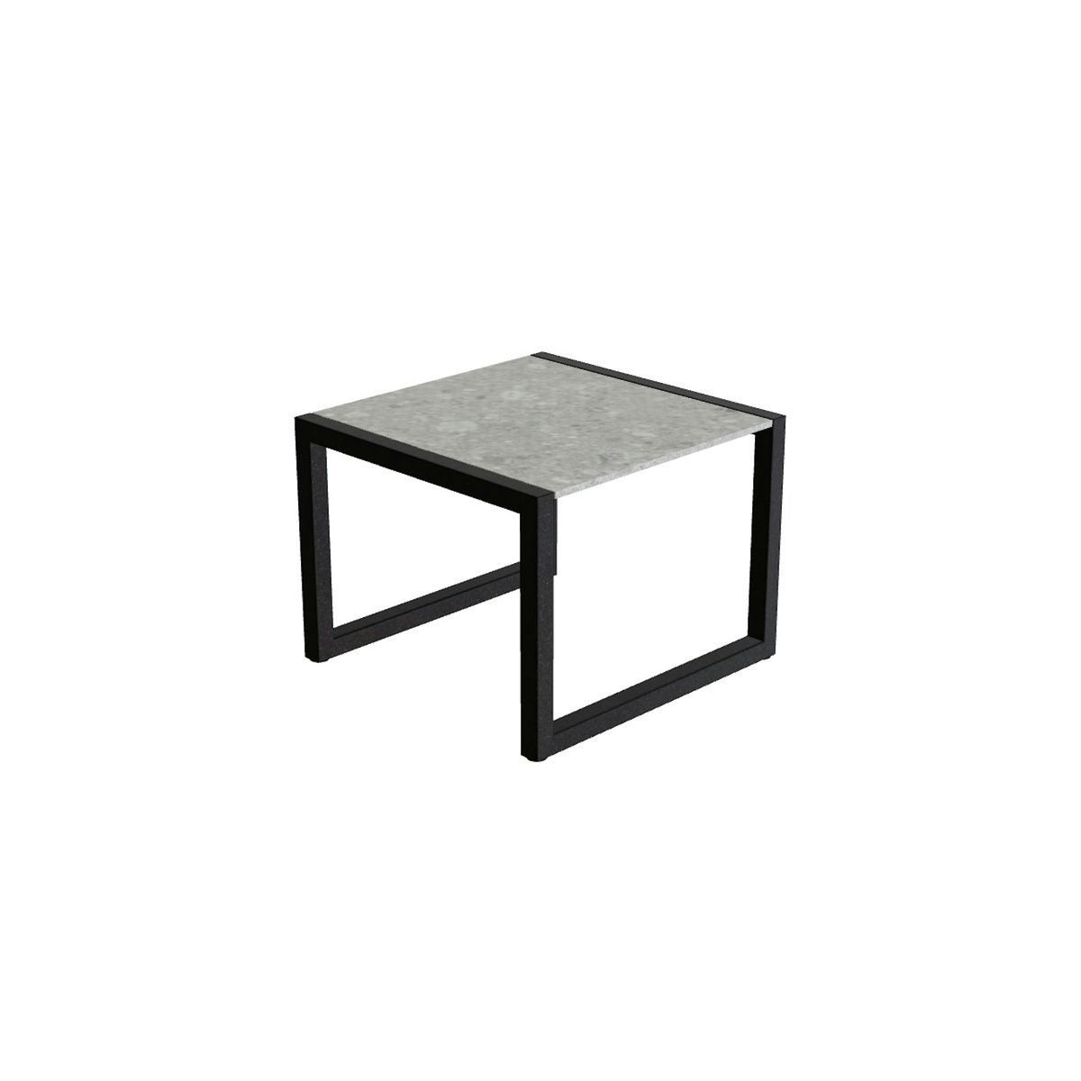 Royal Botania Ninix Beistelltisch 50 cm – bronze · Keramik grau gemustert (Ceppo Dolomitica)