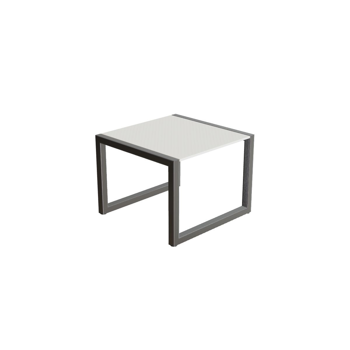 Royal Botania Ninix Beistelltisch 50 cm, Gestell Edelstahl gebürstet, Keramik weiß (white)