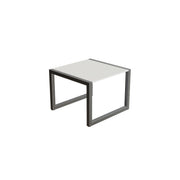 Royal Botania Ninix Beistelltisch 50 cm, Gestell Edelstahl gebürstet, Keramik weiß (white)