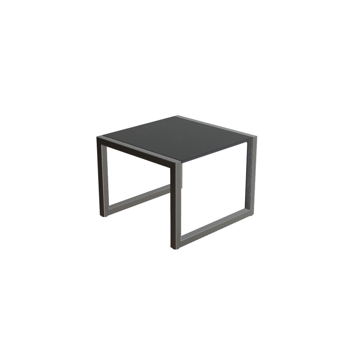 Royal Botania Ninix Beistelltisch 50 cm, Gestell Edelstahl gebürstet, Keramik schwarz (black)