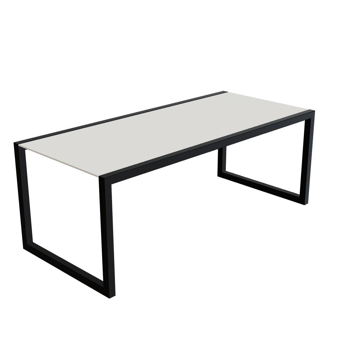 Royal Botania Ninix Tisch 200 x 90 cm, Gestell anthrazit, Keramik weiß (white)