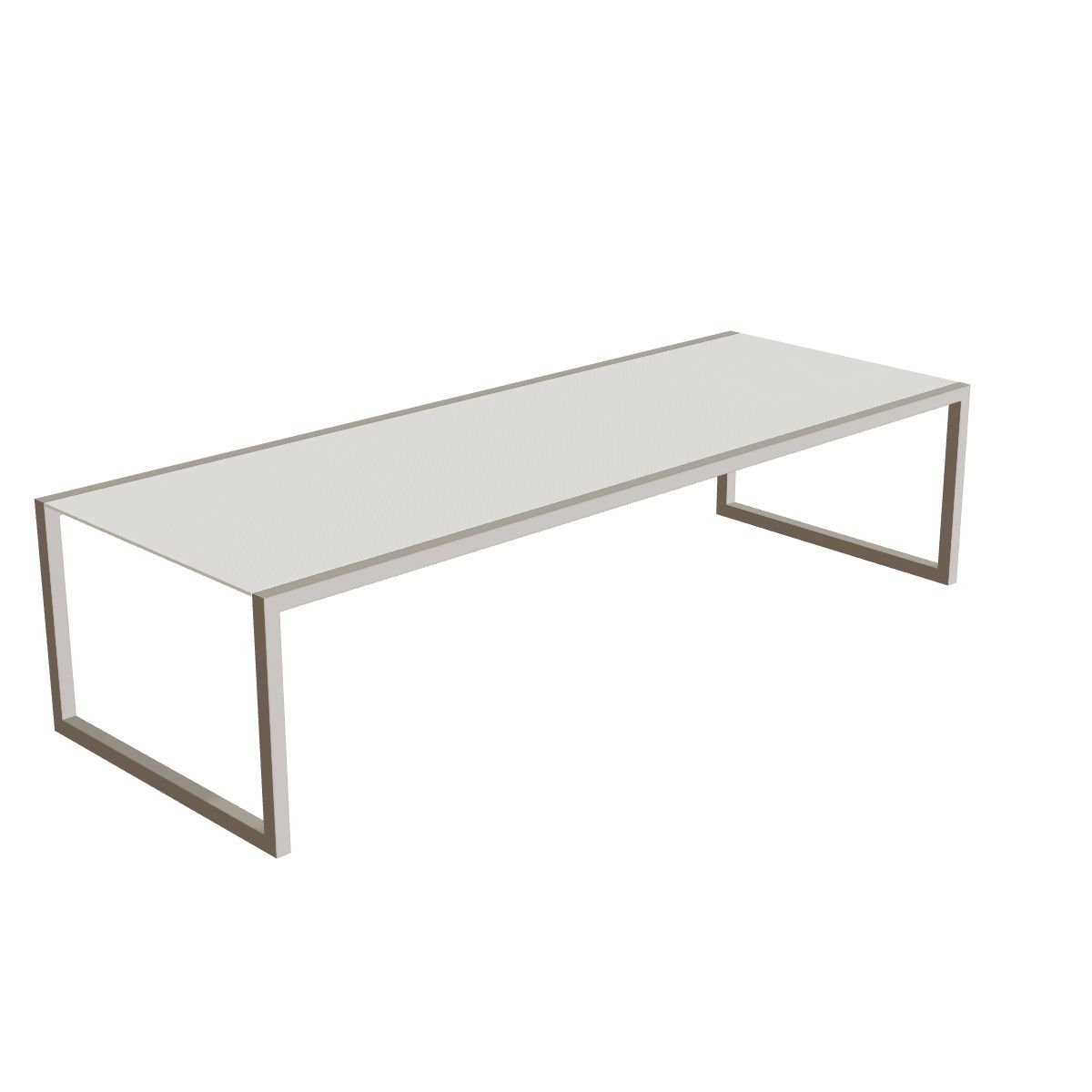 Royal Botania Ninix Tisch 300 x 110 cm, Gestell pebble, Keramik weiß (white)