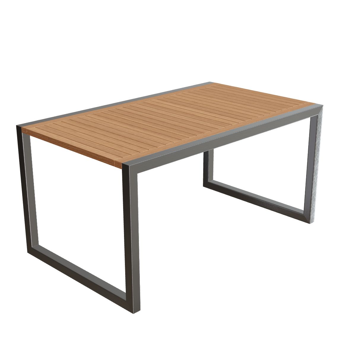 Royal Botania Ninix Tisch 150 x 90 cm, Gestell Edelstahl gebürstet, Teak
