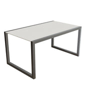Royal Botania Ninix Tisch 150 x 90 cm, Gestell Edelstahl gebürstet, Keramik weiß (white)