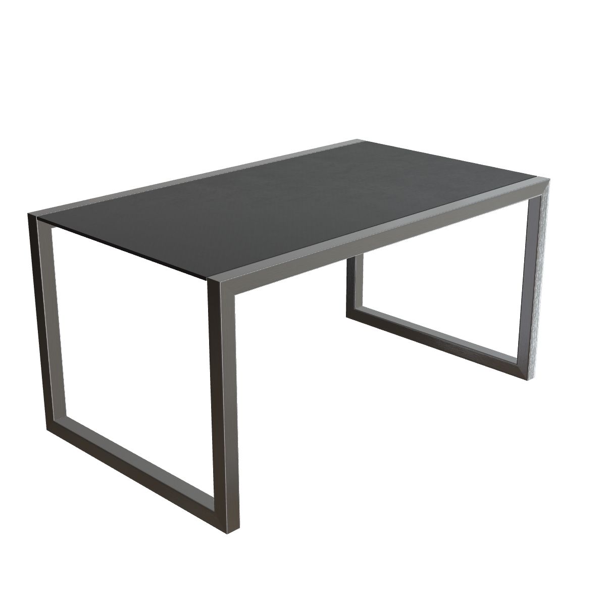 Royal Botania Ninix Tisch 150 x 90 cm, Gestell Edelstahl gebürstet, Keramik schwarz (black)