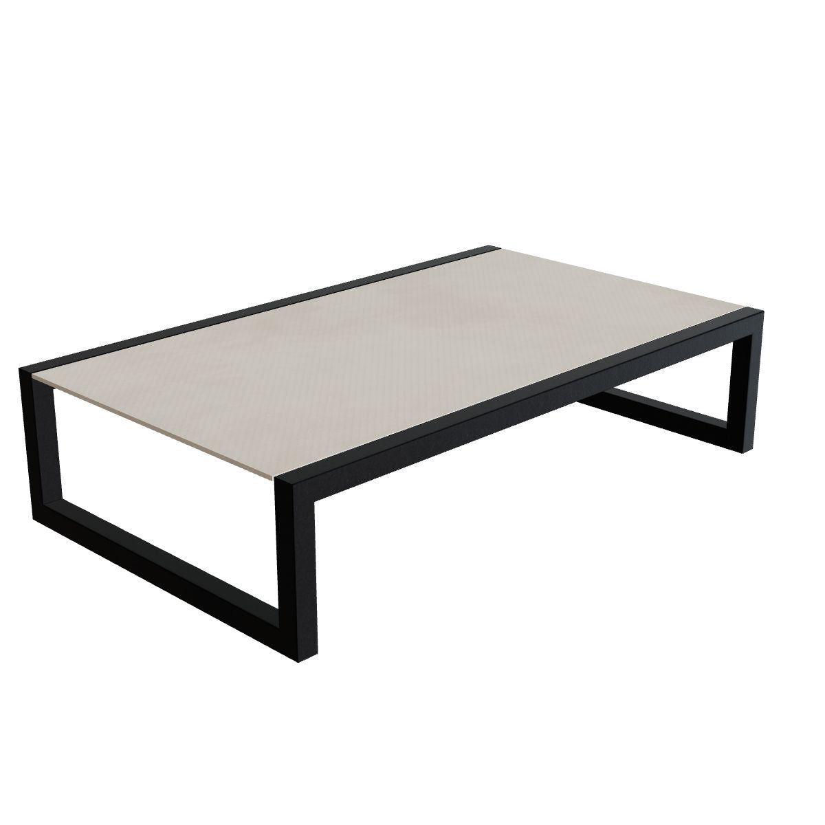 Royal Botania Ninix Loungetisch 150 x 90 cm, Gestell anthrazit, Keramik zementgrau (Cemento Luminoso)