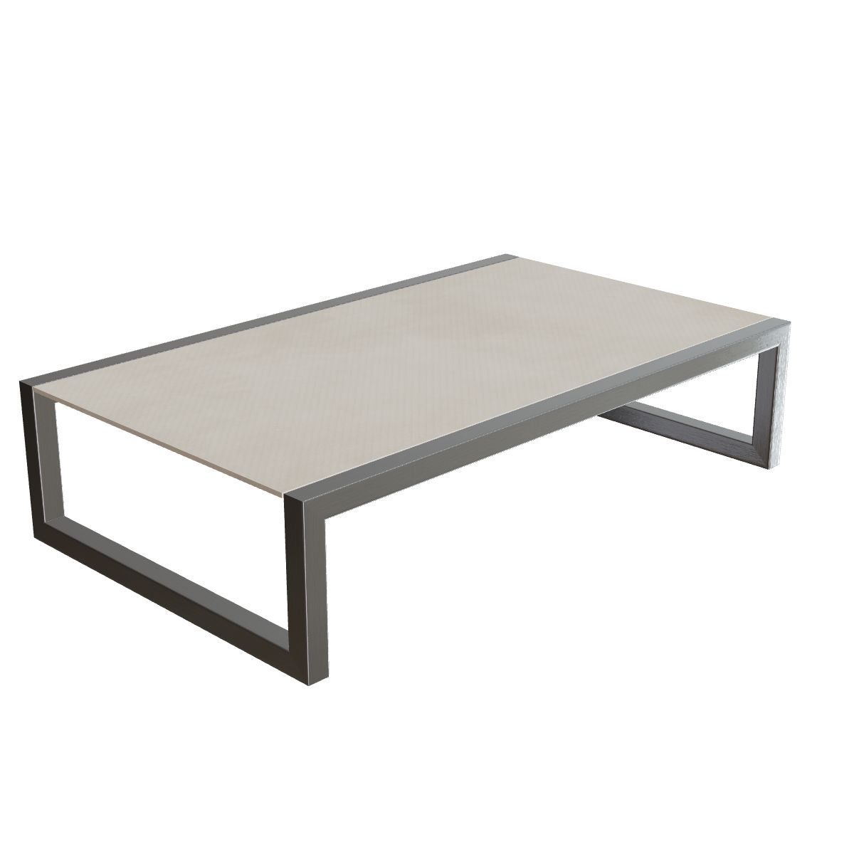 Royal Botania Ninix Loungetisch 150 x 90 cm, Gestell Edelstahl gebürstet, Keramik zementgrau (Cemento Luminoso)