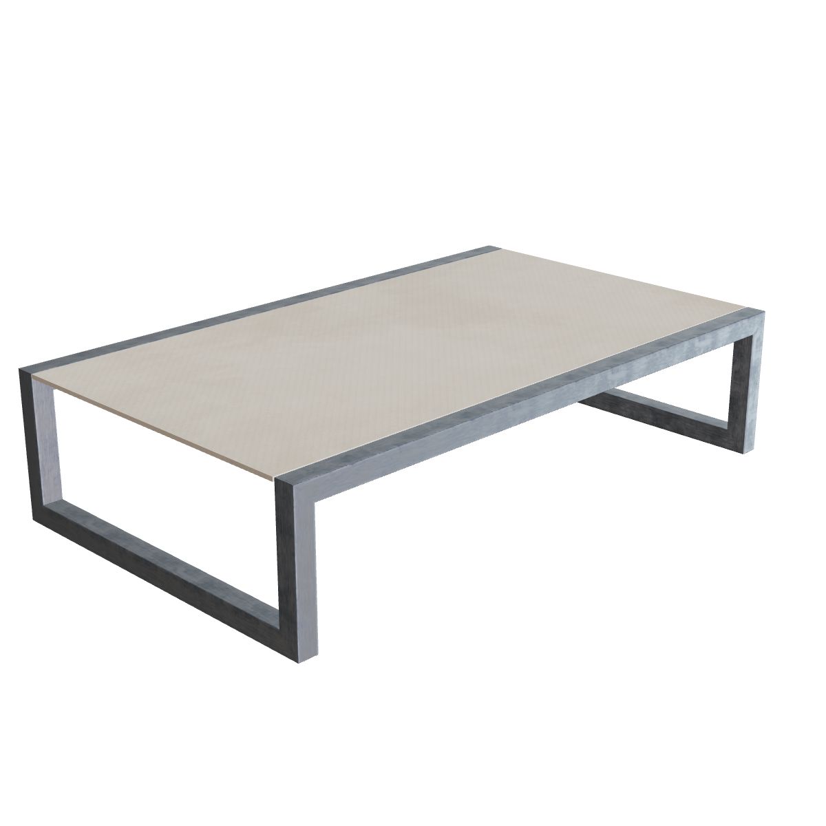 Royal Botania Ninix Loungetisch 150 x 90 cm, Gestell Edelstahl elektropoliert, Keramik zementgrau (Cemento Luminoso)