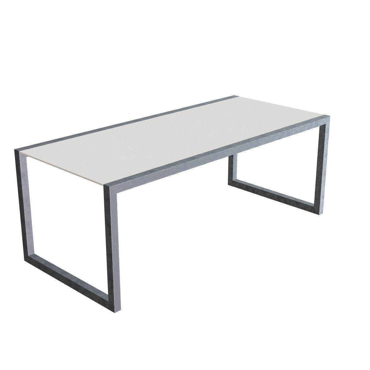 Royal Botania Ninix Tisch 200 x 90 cm, Gestell Edelstahl elektropoliert, Keramik weiß (white)
