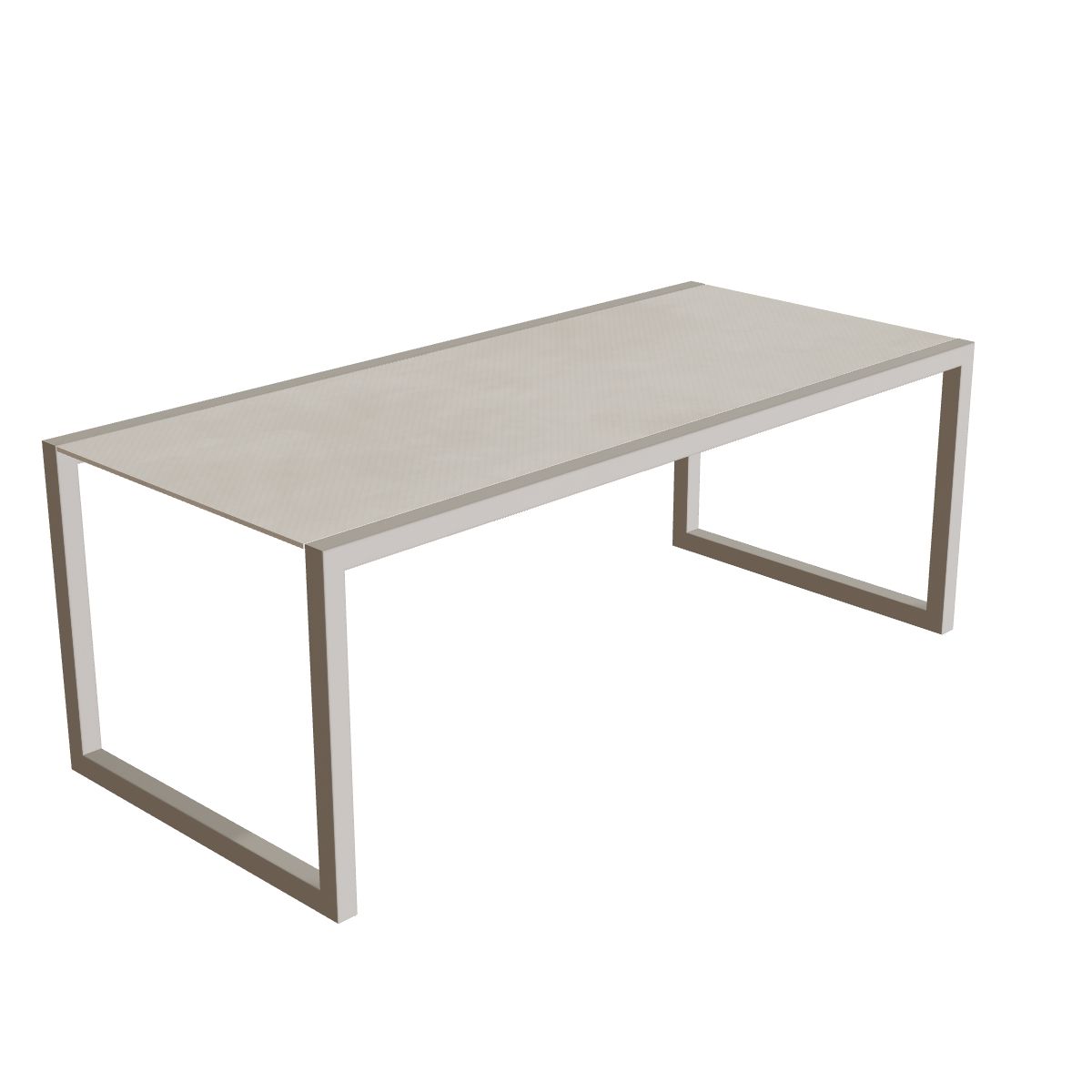 Royal Botania Ninix Tisch 200 x 90 cm, Gestell pebble, Keramik zementgrau (Cemento Luminoso)