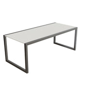 Royal Botania Ninix Tisch 200 x 90 cm, Gestell Edelstahl gebürstet, Keramik weiß (white)