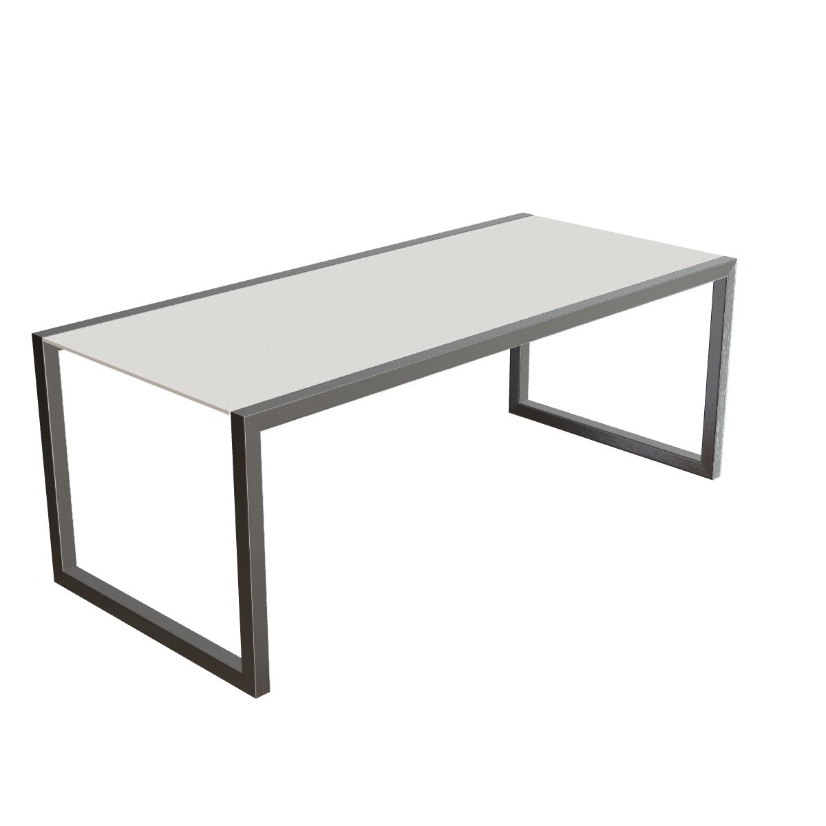 Royal Botania Ninix Tisch 200 x 90 cm, Gestell Edelstahl gebürstet, Keramik weiß (white)