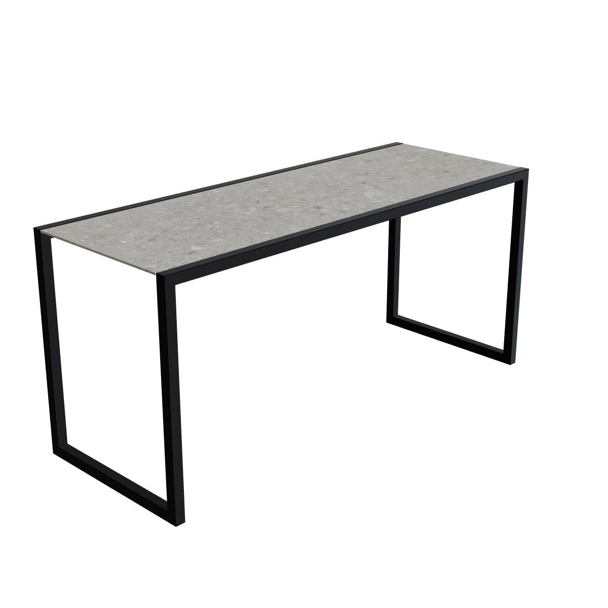 Royal Botania Ninix Bartisch 240 x 90 cm, Gestell anthrazit, Keramik grau gemustert (Ceppo Dolomitica)