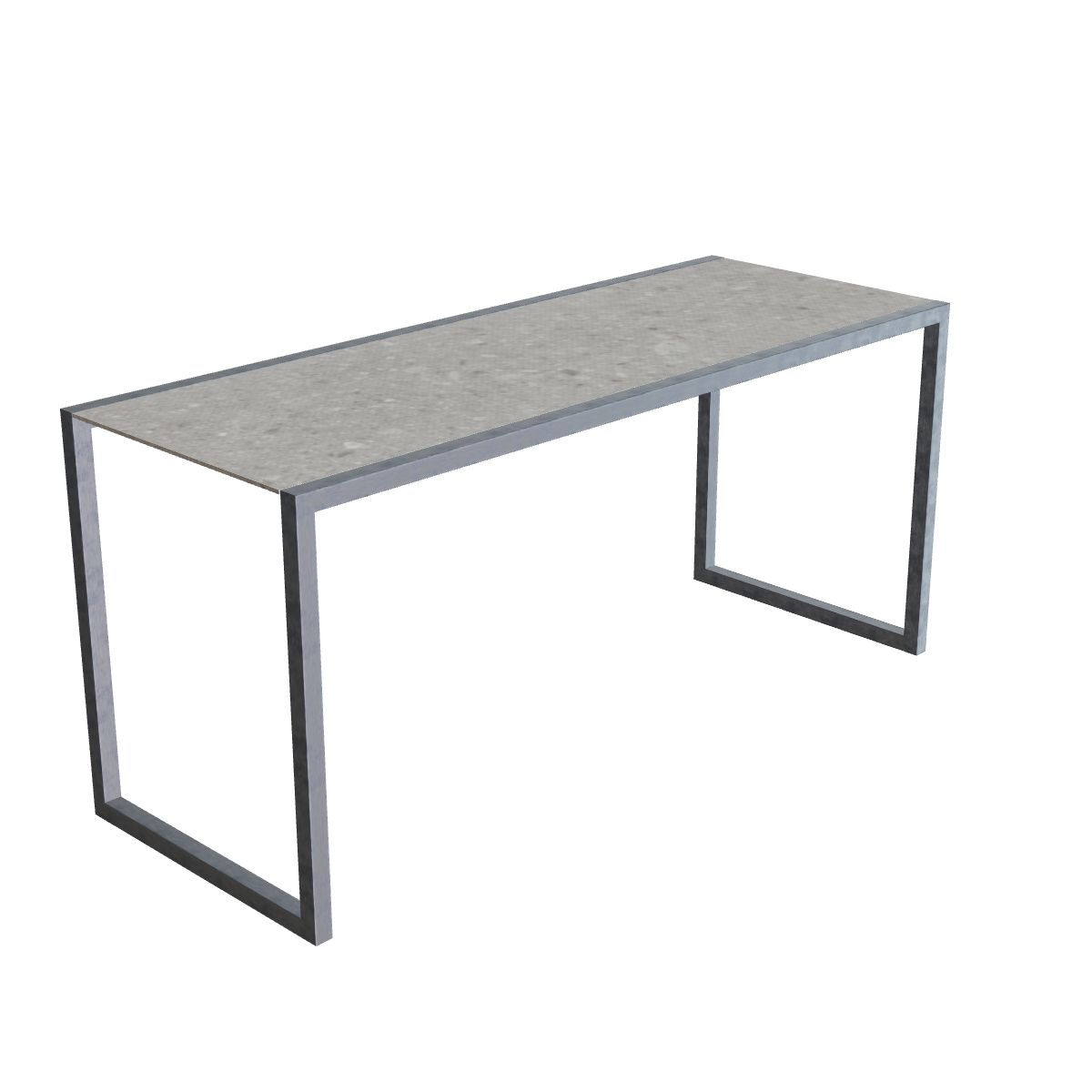 Royal Botania Ninix Bartisch 240 x 90 cm, Gestell Edelstahl elektropoliert, Keramik grau gemustert (Ceppo Dolomitica)