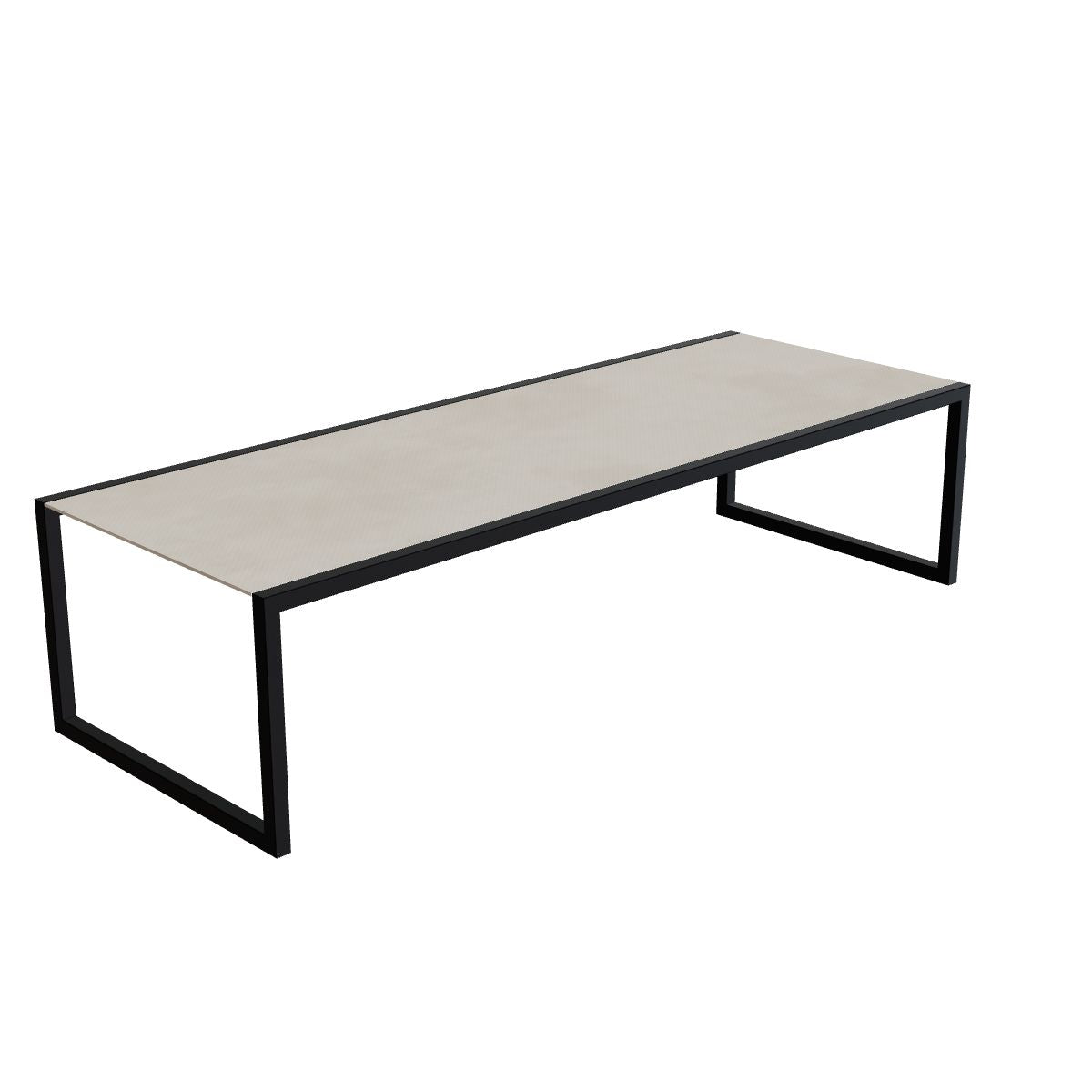 Royal Botania Ninix Tisch 300 x 110 cm, Gestell anthrazit, Keramik zementgrau (Cemento Luminoso)