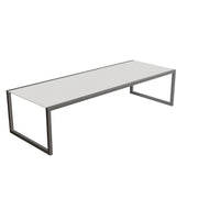 Royal Botania Ninix Tisch 300 x 110 cm, Gestell Edelstahl gebürstet, Keramik weiß (white)