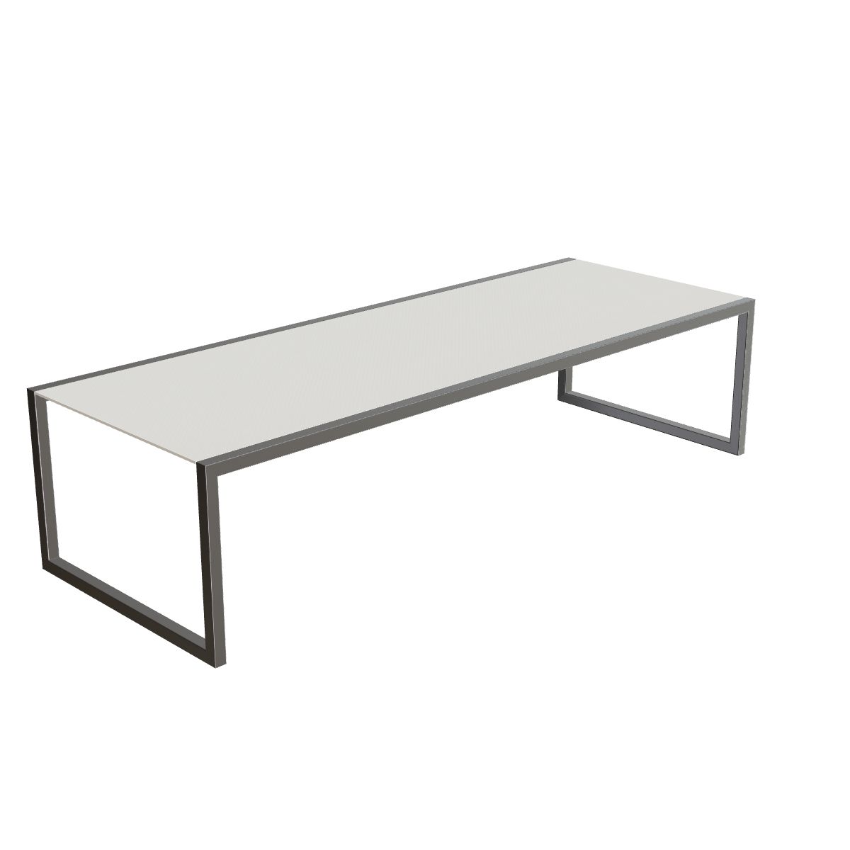Royal Botania Ninix Tisch 300 x 110 cm, Gestell Edelstahl gebürstet, Keramik weiß (white)