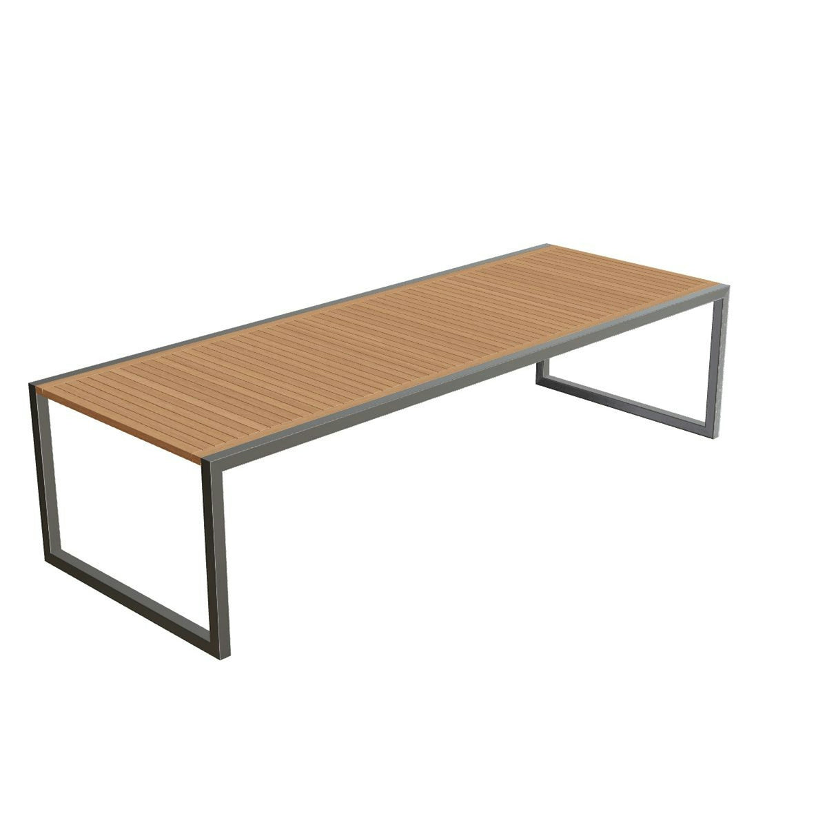 Royal Botania Ninix Tisch 300 x 110 cm – Edelstahl gebürstet · Teak
